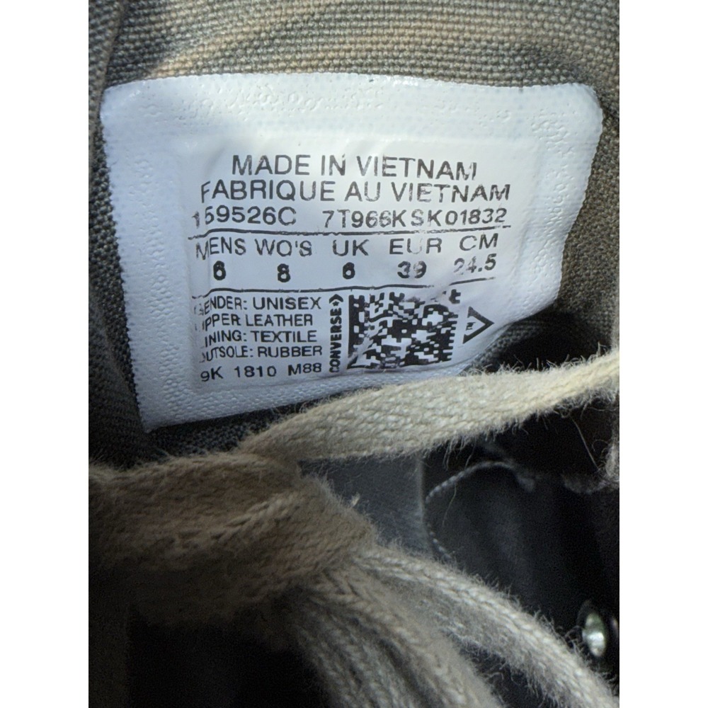 Converse Shoes‎ Womens Size 8 Olive Green Leather Chuck Taylor High Top Sneakers - Picture 9 of 9